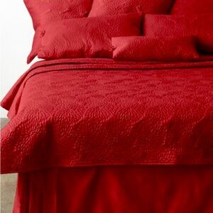 DKNY RED BEDSPREAD